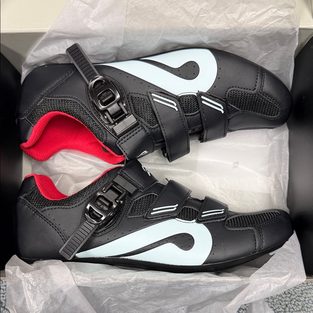 Peloton Kids Black and Red Cycling Sneakers